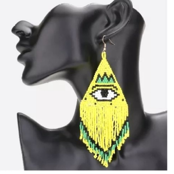 🎄5/$5 FRIDAY Evil Eye Beaded Boho earrings NWT - Picture 1 of 4